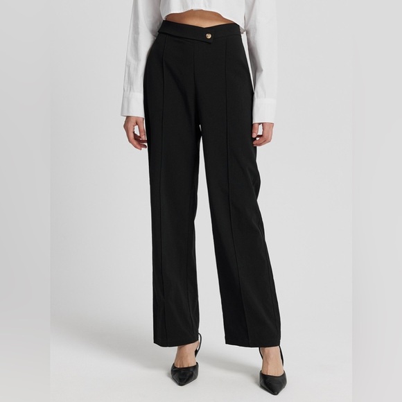 High Waist Straight Pants - Picture 1 of 4